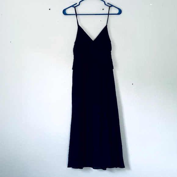 Theory Dress Size Small Black Silk Blend Strappy Sundress Summer Flowy LBD - Picture 1 of 8